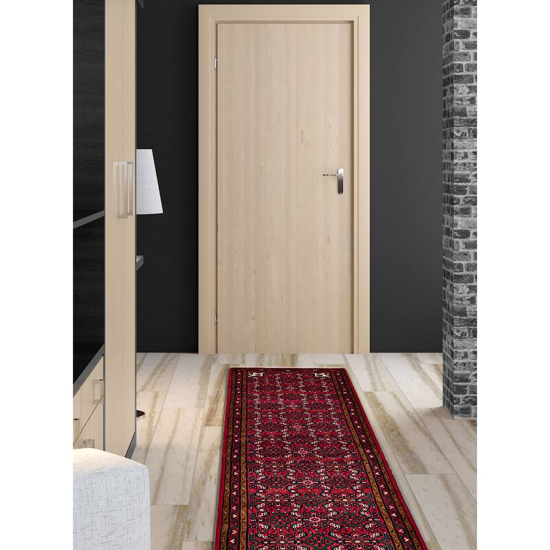 ECARPETGALLERY Hand-knotted Andelz Red Wool Rug - 2'9 x 9'11