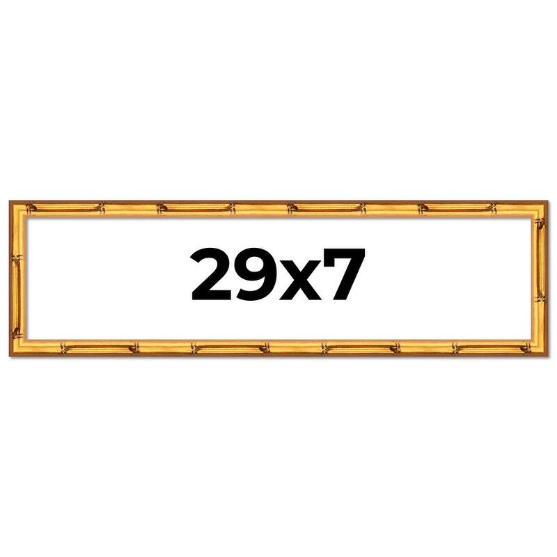29x7 Frame Gold Bamboo Picture Frame Modern Photo Frame Includes UV Acrylic Shatter Guard Front Acid Free Foam Backing Board