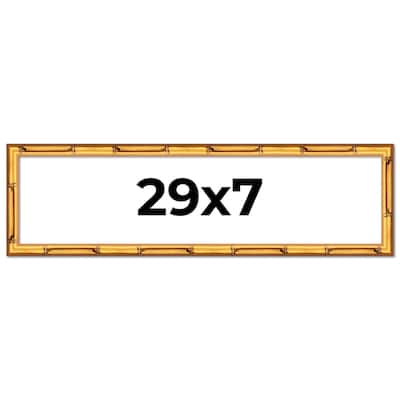 29x7 Frame Gold Bamboo Picture Frame Modern Photo Frame Includes UV Acrylic Shatter Guard Front Acid Free Foam Backing Board