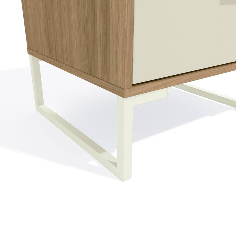 Mid-Century Modern Collins Nightstand - 2 Drawers & Niche