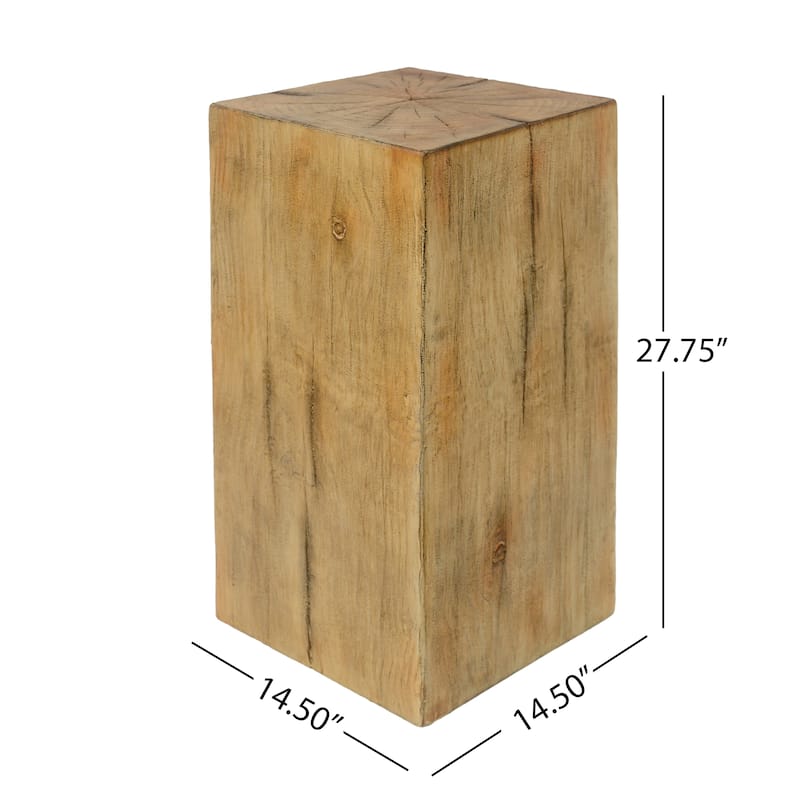 Christopher Knight Home - Everhart 27.75"H Outdoor Indoor Wood Look MGO Fiberglass End Table