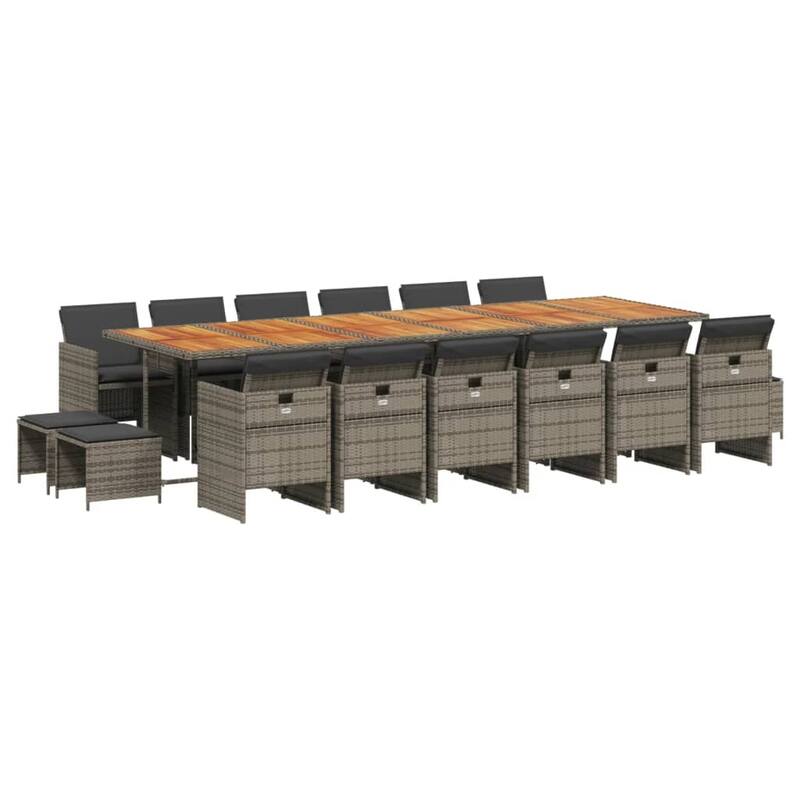 vidaXL Garden Dining Set Grey and brown - 41.7 x 108.3 x 28.7 in.