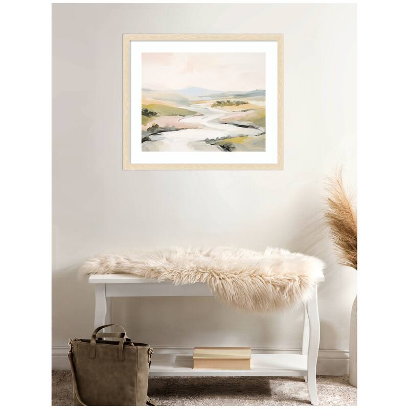 Kate and Laurel Tranquil Landscape No. 2 by Amy Lighthall Framed Wall Art Print
