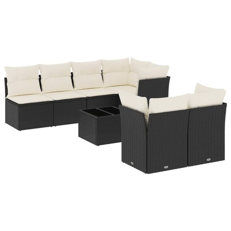 vidaXL Garden Sofa Set Black - 21.7 x 21.7 x 14.6