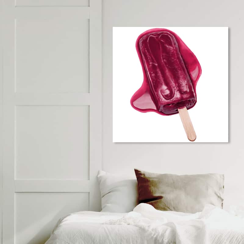 Wynwood Studio 'Never enough diecut' Food and Cuisine Wall Art Canvas Print Ice Cream and Milkshakes - Purple, White - 30 x 30