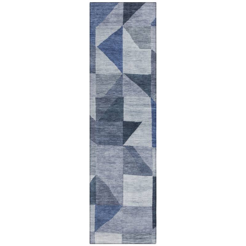 Machine Washable Indoor/ Outdoor Geo Rubi Chantille Rug