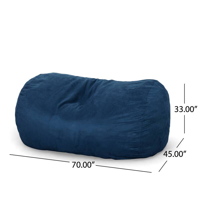 Cylindrical Suede Bean Bag With Polyester ,Softness And Comfort - Blue