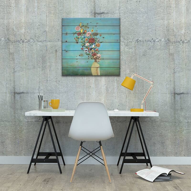 A Mindful Garden Print On Wood by Duy Huynh - Multi-Color