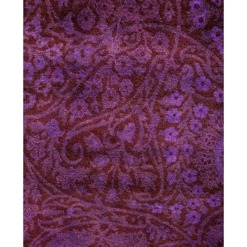 Overdyed One-of-a-Kind Hand-Knotted Area Rug - Purple - 10' 2" x 15' 8"