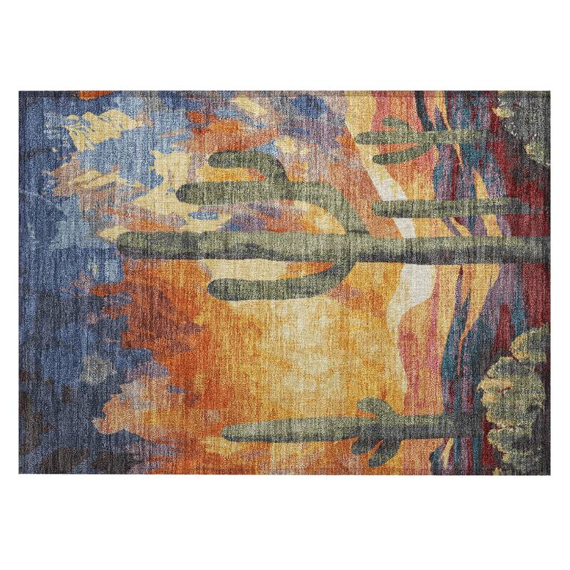 Machine Washable Indoor/ Outdoor Desert Inspiration Chantille Rug