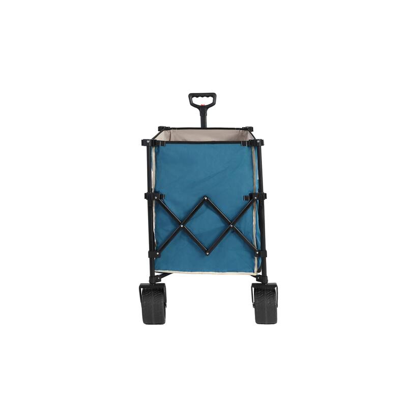 220lbs Weight Capacity Heavy Duty 300L Folding Utility Foldable Extended Wagon with All-Terrain Beach Wheels & Drink Holders