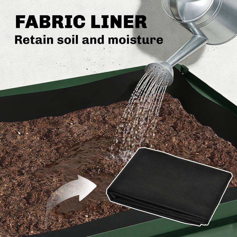 Outsunny Galvanized Steel Raised Garden Bed with Storage Shelf and Bed Liner, Elevated Planter Box with Legs