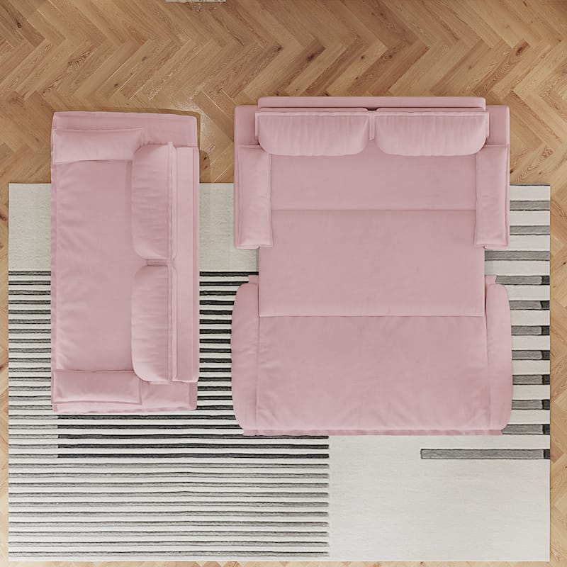 Sleeper Sofa Bed for Living Room, 73.2" Pull Out Couch Velvet Loveseat Sofa Bed, 3 in 1 Convertible Beds for Apartment