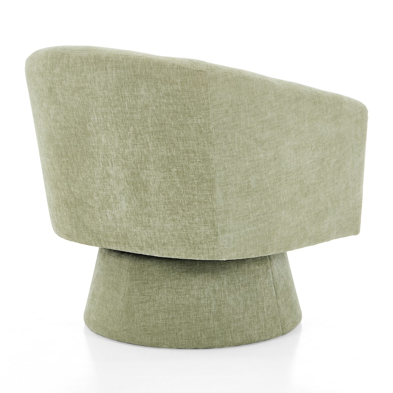Roomfitters Contemporary 360° Swivel Barrel Chair, Premium Chenille Upholstered Accent Lounge Chair with Plush Cushioning, Green