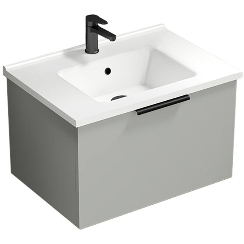 Nameeks Bodrum-2618-W Bodrum 24" Wall Mounted Single Basin Vanity Set - Grey Mist - Steel Finish