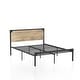preview thumbnail 7 of 8, Furniture of America Aramana Industrial Two-tone Steel Platform Bed Light Grey Oak - Queen