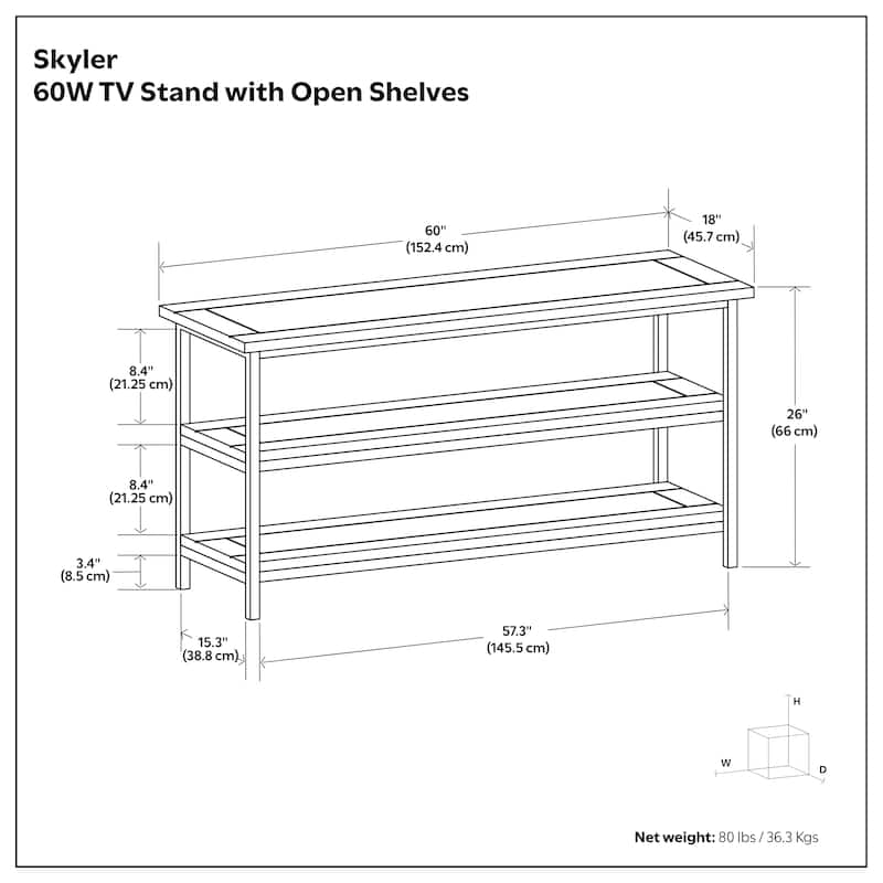 WYNDENHALL Rhonda SOLID MANGO WOOD 60 inch Wide Industrial TV Media Stand For TVs up to 65 inches - 60"w x 18"d x 26" h