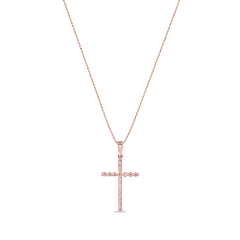1/4ct TDW Lab-grown Diamond Cross Pendant Necklace in 14k Gold for Women