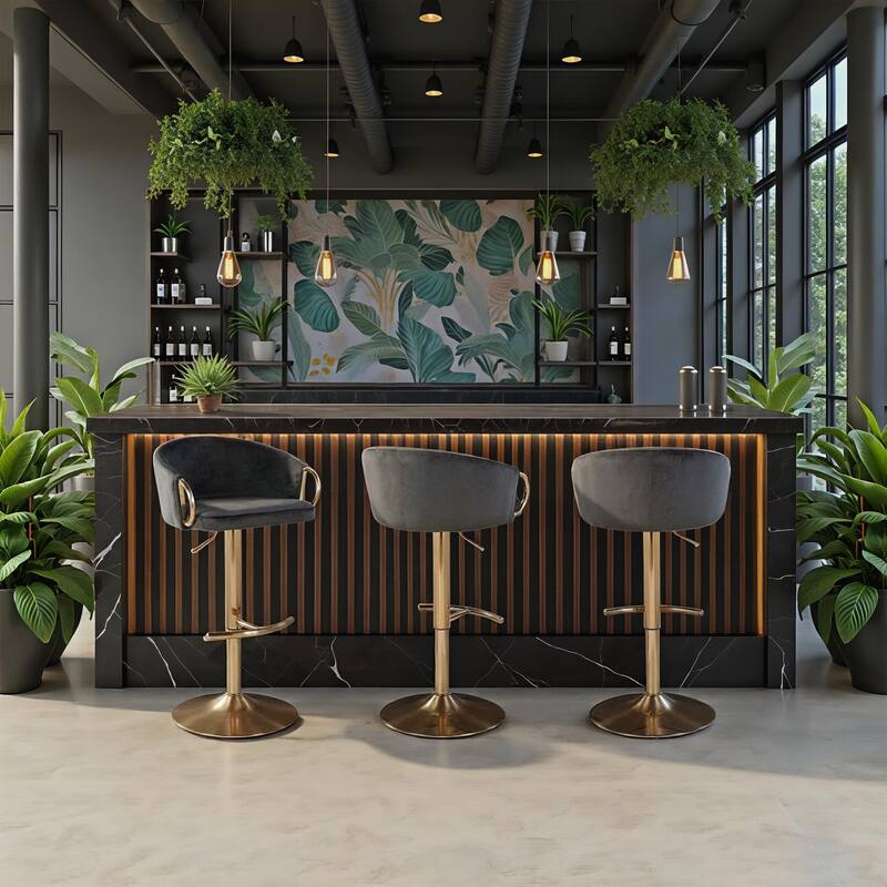 Silver Orchid Battista Adjustable Bar Stool (Set of 2)