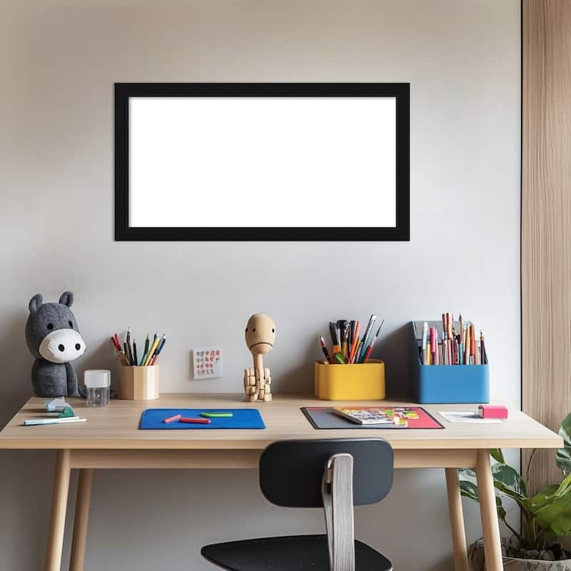 Amanti Art Avon Black Narrow Framed Dry Erase Magnetic Board