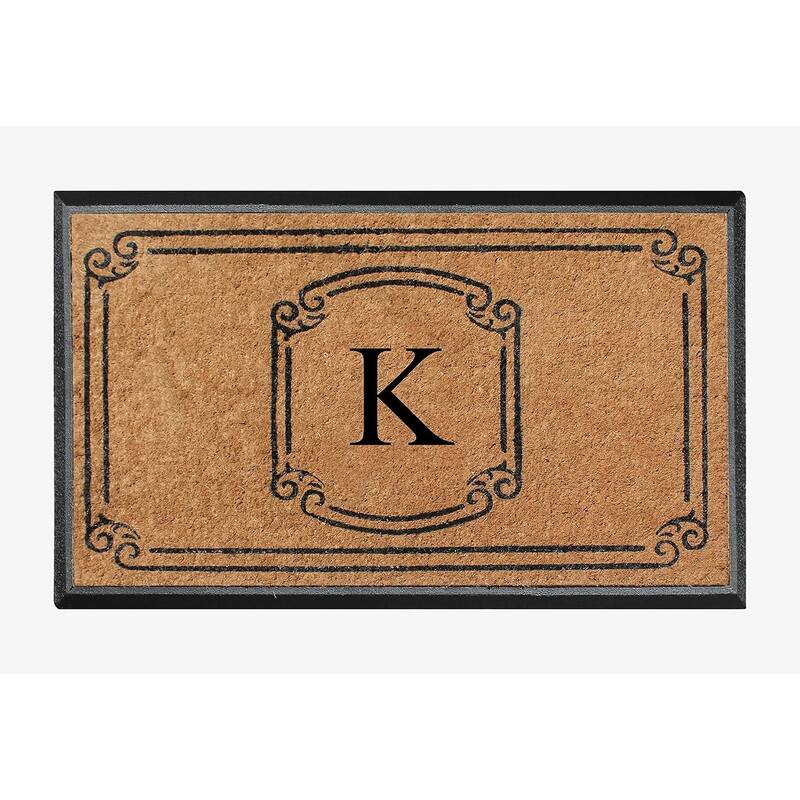 A1HC Natural Coir Monogrammed Door Mat For Front Door, 30"x48"