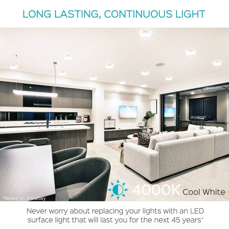 Luxrite 5 Inch Surface Mount LED Ceiling Light, 10W, 600 Lumens, Dimmable, Wet Rated, Energy Star, Nickel Finish