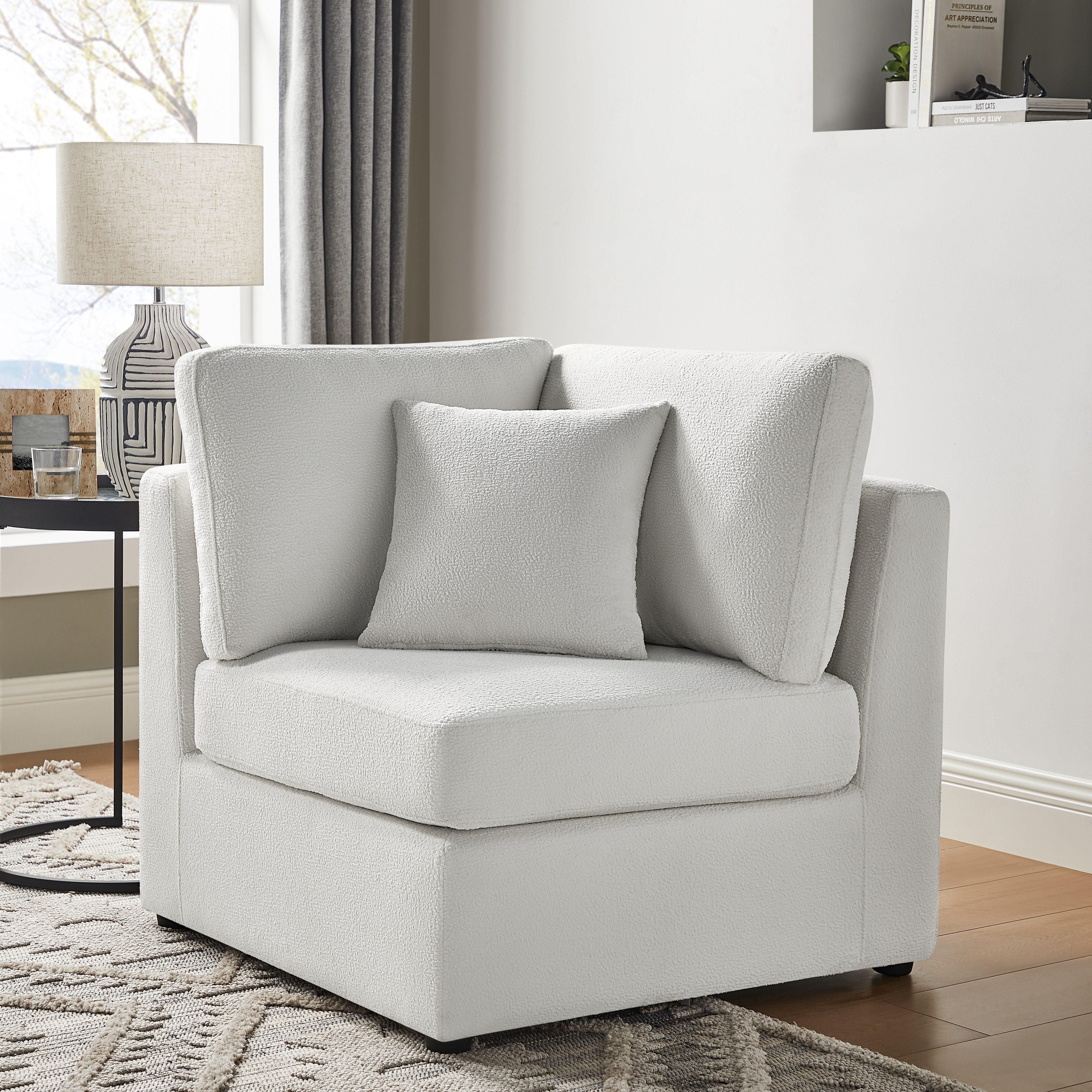 Carrolton Performance Fabric Corner Wedge Accent Chair