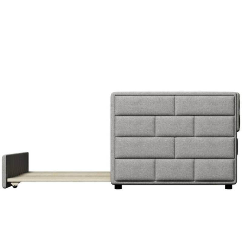 Twin Size Daybed with Trundle in Gray