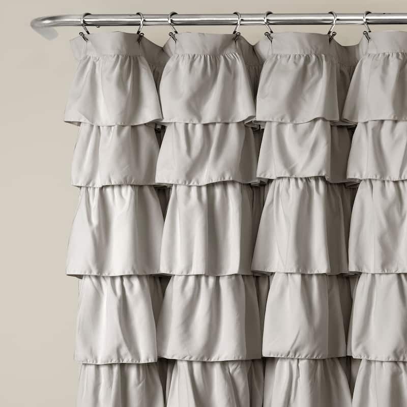 Lush Decor Ruffled Solid Color Shower Curtain