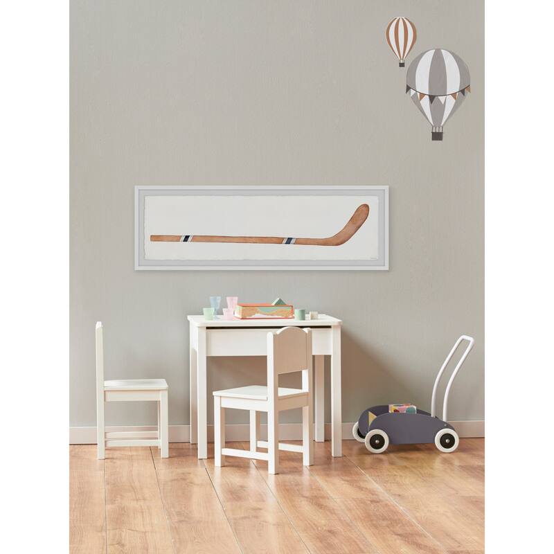 'Brown Hockey Stick' Framed Painting Print