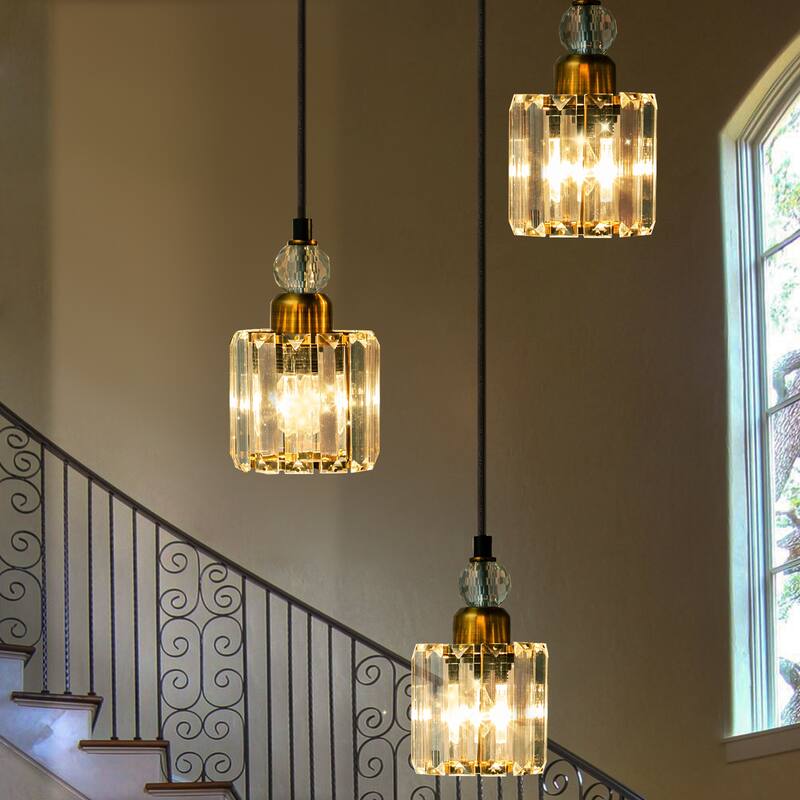 OYIPRO 3/5-Light Cluster Crystal Chandelier Kitchen Island Pendant Light