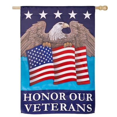 Honor Our Veterans Suede House Flag