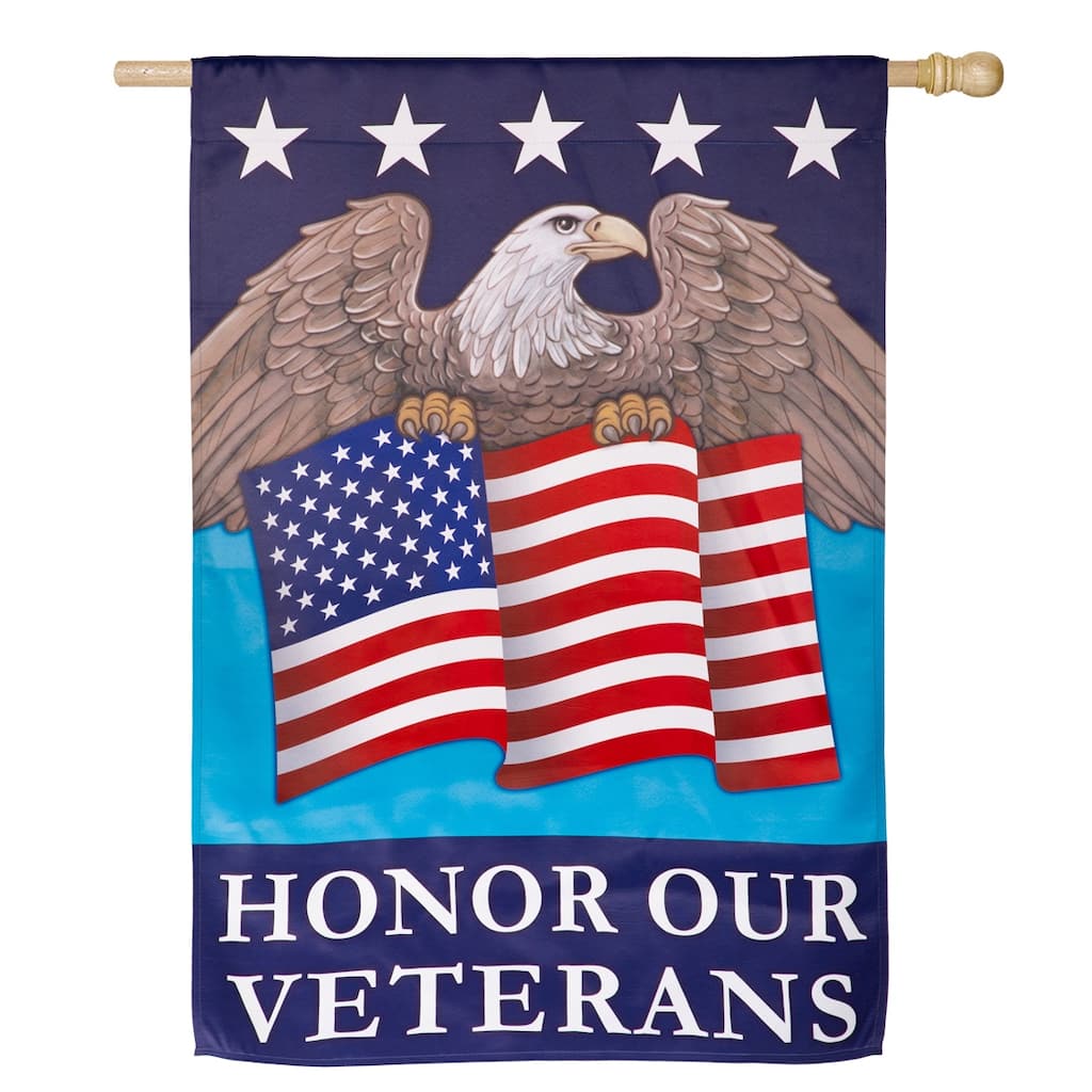 Honor Our Veterans Suede House Flag
