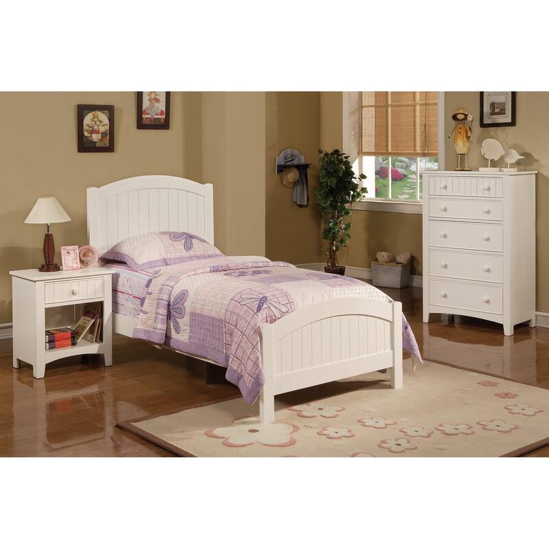 1 Drawer White Traditional Design Solid Wood Nightstand 23 in. H X 23 in. W X 15 in. D