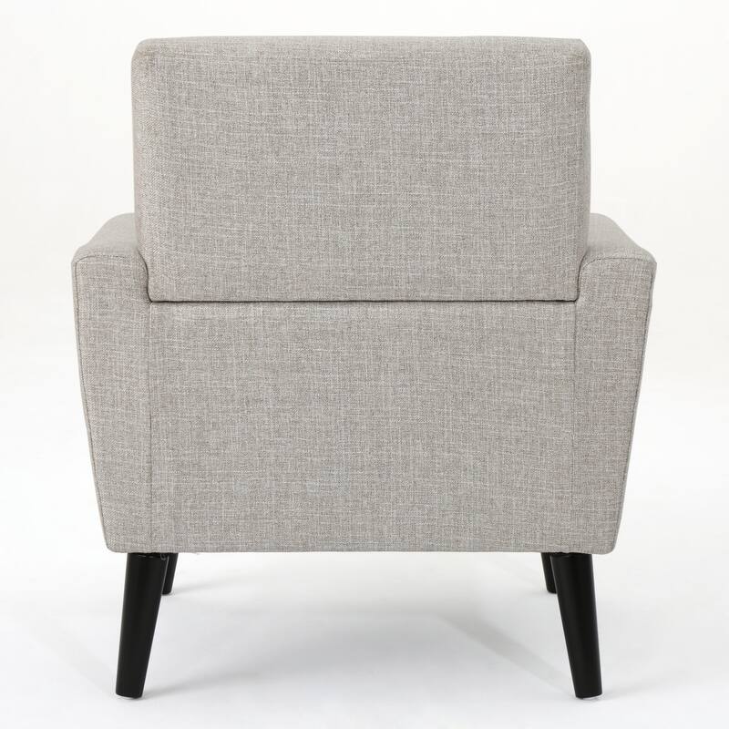 Beige Modern 31.1" Upholstered Button Tufted Club Chair with Sturdy Rubber Wood Legs