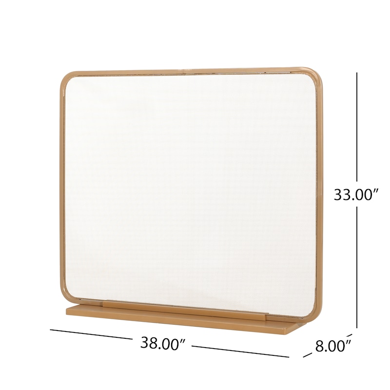 Roomfitters Tahlia 1-Panel Iron Fireplace Screen with Rounded Corners