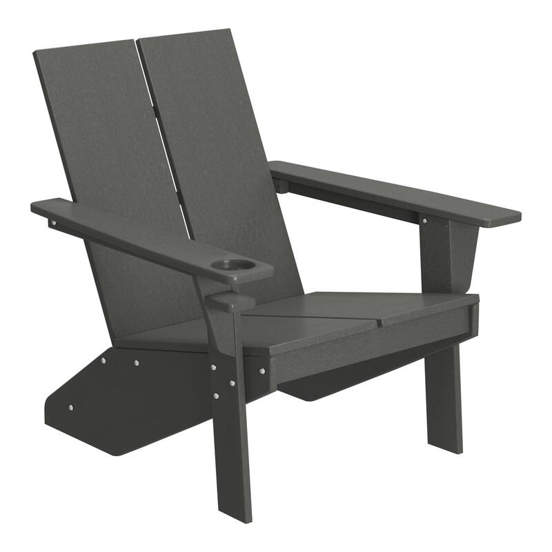 Coastin Modern Poly Adirondack Chair With Ottoman (Set of 2)