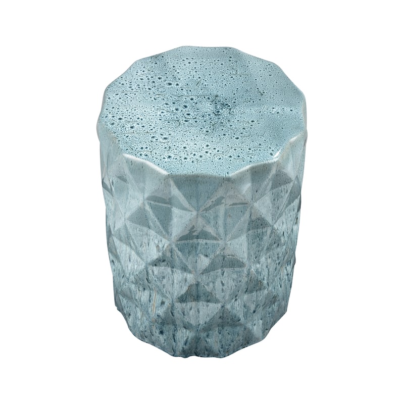 Elk Home Olmedo Seaglass Glazed Earthenware 13 Inch Wide Stool