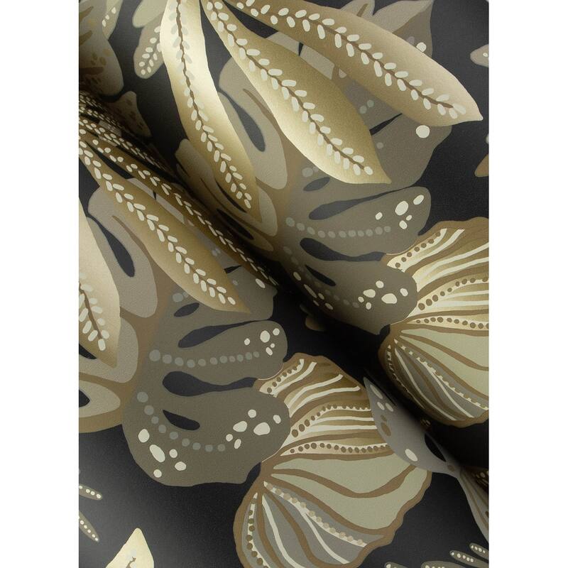 A-Street Prints Alocasia Neutral Tropical Foliage Wallpaper
