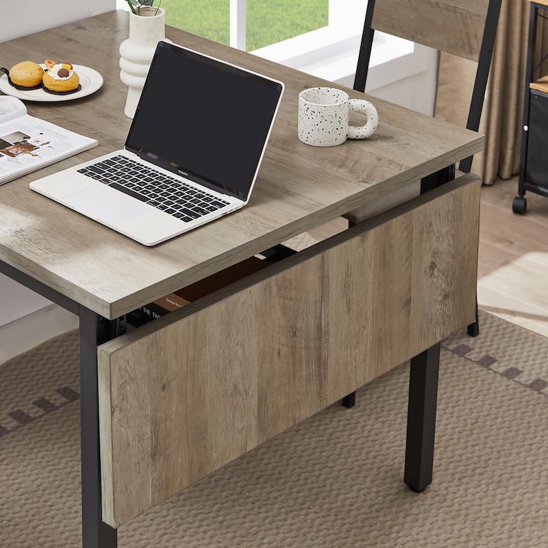 Industrial Folding Dining Table with Steel Frame