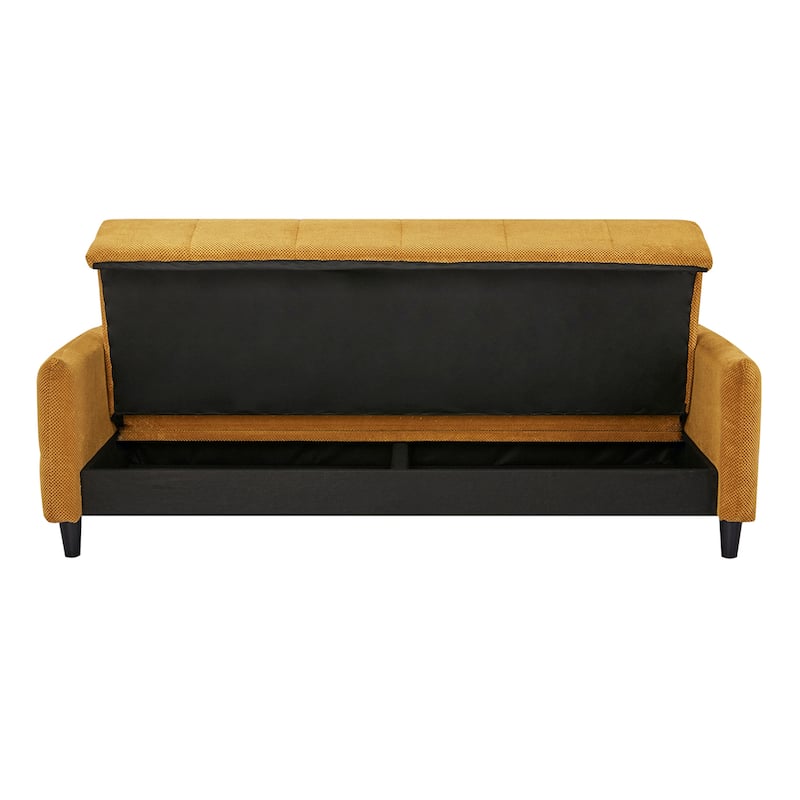 A&B Home 79-inch Mustard Large Biscuit Tufted Sofa Bed