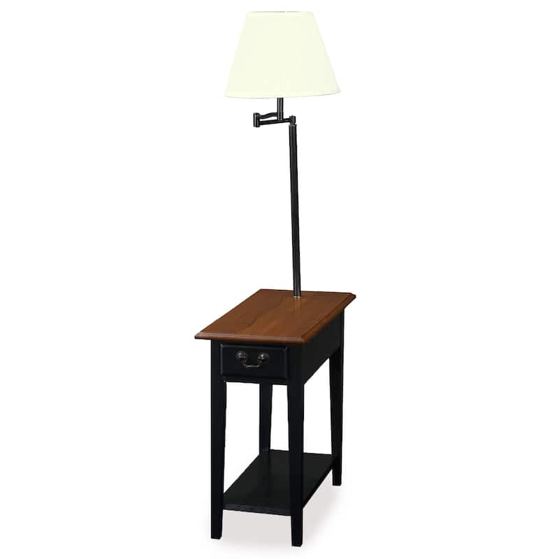 Leick Home One Drawer Swing Arm Lamp Side Table with Shelf