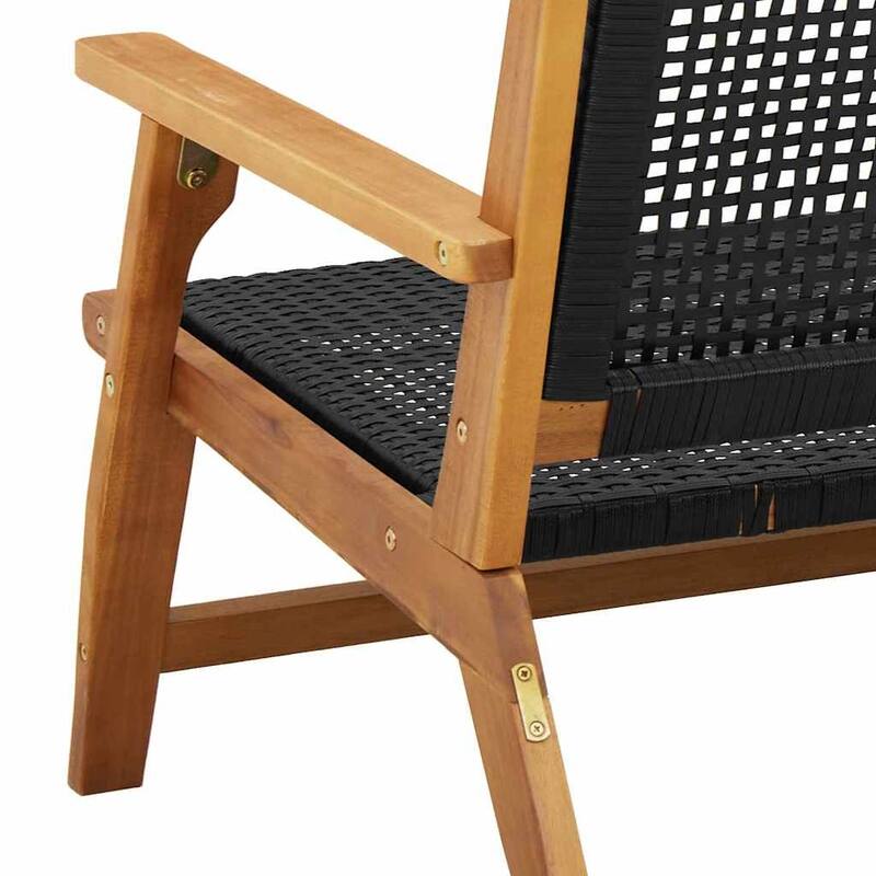 vidaXL Garden Furniture Black 122 x 78 x 73 cm Solid Acacia wood - 48.0 x 30.7 x 28.7