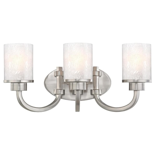 Westinghouse 6308100 Ramsgate 20" Wide 3 Light Bathroom Vanity Light with Glass Shades - Brushed nickel
