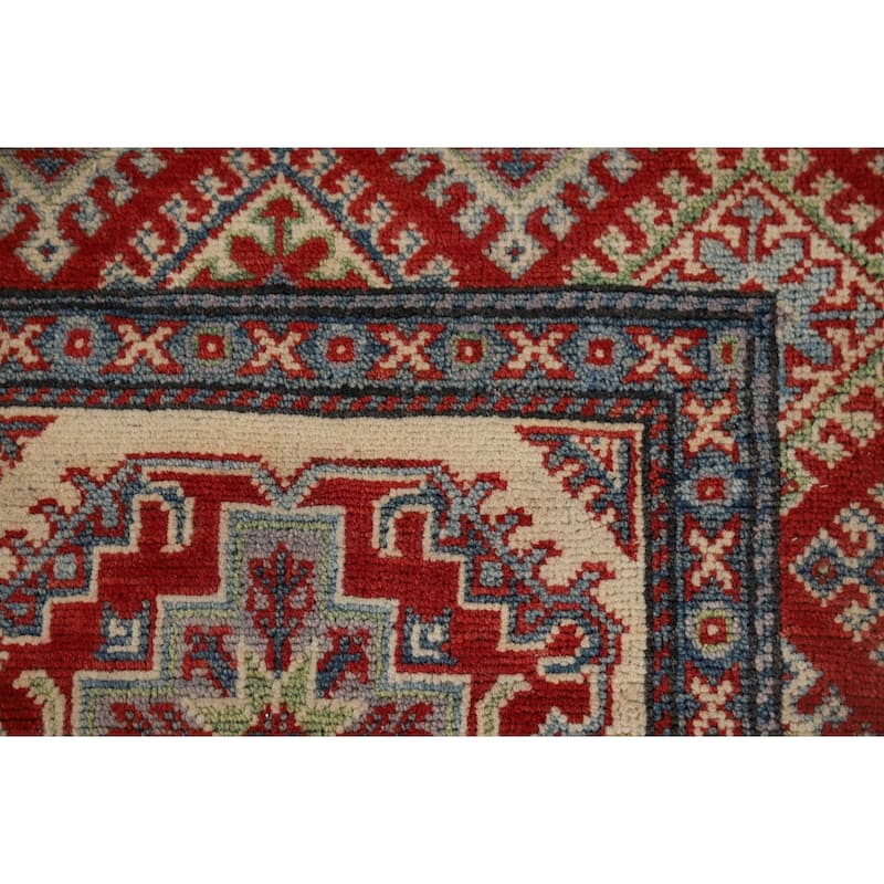 Kazak Runner Rug Hand-Knotted Wool Carpet - 2'5" x 15'2"