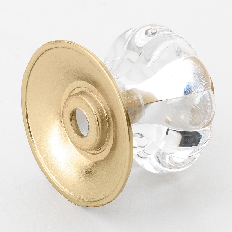 GlideRite 1.25-inch Clear Acrylic Cabinet Knob Satin Gold (Pack of 10)