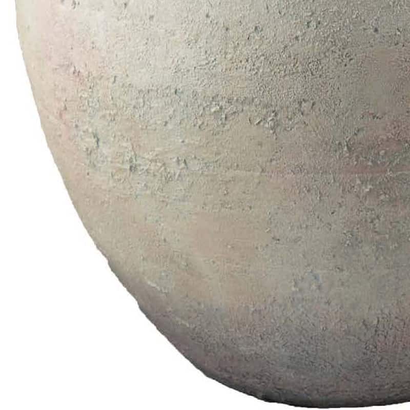 Kilu Decorative Vase, Rugged Texture, 19 Inch Metallic Gray Resin