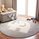 preview thumbnail 3 of 11, SAFAVIEH Carousel Kids Kennedy Elephant Rug 3' Round - Grey/Ivory