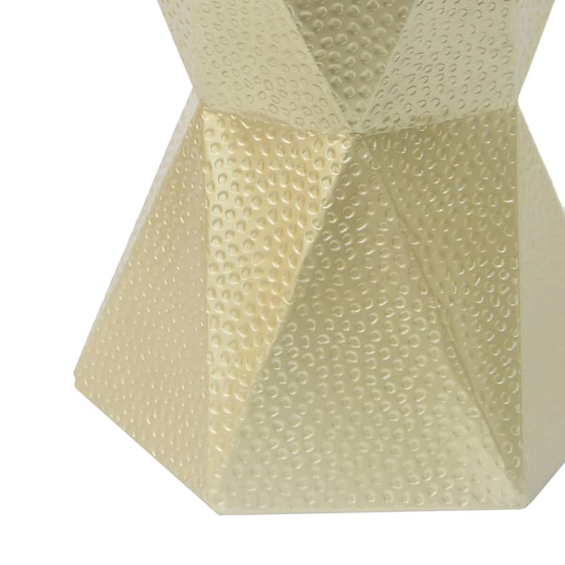 14.5" Modern Hexagon Side Table with Sturdy Iron Frame for Living Room or Bedroom
