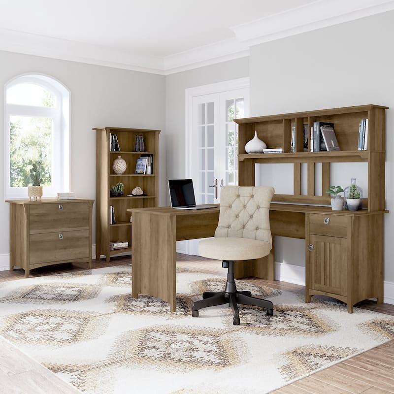 Bush Furniture Salinas 60W Hutch- Hutch Only - 60.00"L x 10.51"W x 32.99"H
